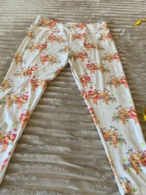 White Girls' Pajama Leggings with Colorful Fox Print
